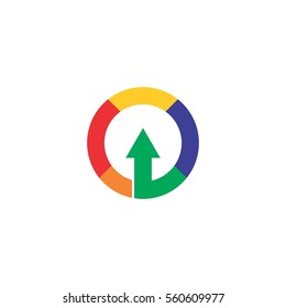 Upper Direction Arrow in Circle Logo Symbol Vector