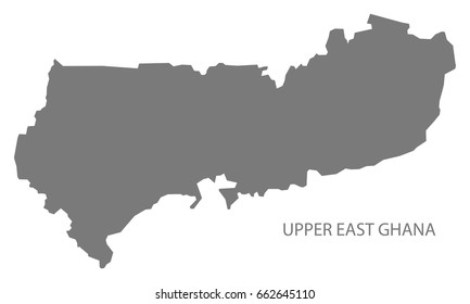 Upper East Ghana map grey illustration silhouette