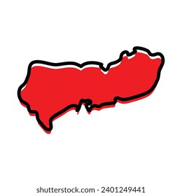 Upper East Region of Ghana vector map graphic