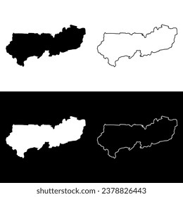 Upper East region map, administrative division of Ghana. Vector illustration.