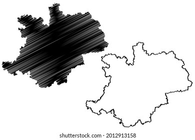 Upper Franconia (Federal Republic of Germany, Administrative division, Region Free State of Bavaria) map vector illustration, scribble sketch Upper Franconia map
