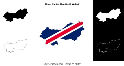 Upper Hunter (New South Wales) outline map set