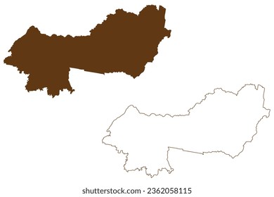 Upper Hunter Shire (Commonwealth of Australia, New South Wales, NSW) map vector illustration, scribble sketch Upper Hunter map