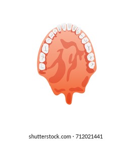 Upper jaw in flat style. For print, poster and anatomy book