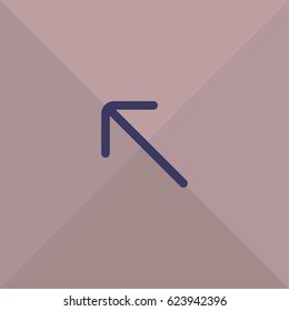 Upper left arrow icon. Navigation vector