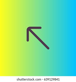 Upper left arrow icon. Navigation vector