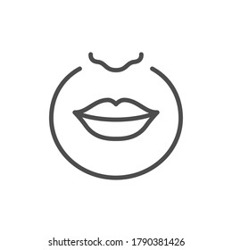 Upper lip hair removal line icon