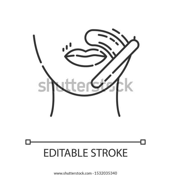 Upper Lip Waxing Linear Icon Female Stock Vector Royalty Free