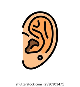 upper lobe piercing earring color icon vector. upper lobe piercing earring sign. isolated symbol illustration