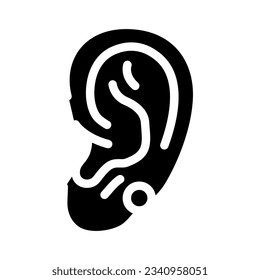 vector de icono de glifo de perforación de lóbulo superior. signo de perforación de lóbulo superior. ilustración de símbolo aislado