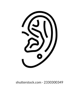 upper lobe piercing earring line icon vector. upper lobe piercing earring sign. isolated contour symbol black illustration