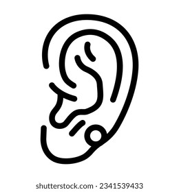upper lobe piercing earring line icon vector. upper lobe piercing earring sign. isolated contour symbol black illustration