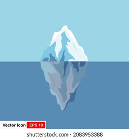 upper and lower part of iceberg in ocean
Cartoon iceberg background. Iceberg underwater view. Vector
