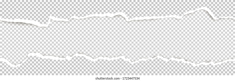 upper and lower part of ripped open paper with transparency in vector file