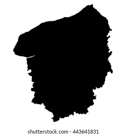 Upper Normandy black map on white background vector