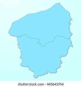 Upper Normandy blue map on degraded background vector