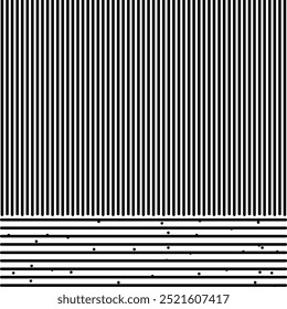  La parte superior es una masa de líneas de Vertical. La zona inferior está llena de franjas y puntos Horizontales.