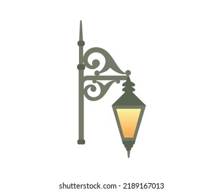 Upper Part of Victorian Street Light or Victorian Street Lamp Illustration