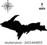 Upper Peninsula of Michigan Vector – U.P. State Map Shape for Cricut, Stickers, and Regional Decor