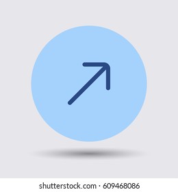 Upper right arrow icon. Navigation vector