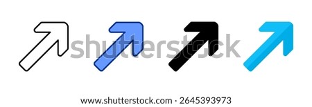 Upper Right Arrow icon sheet multiple style collection