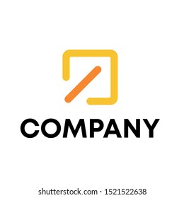 upper right arrow logo design vector