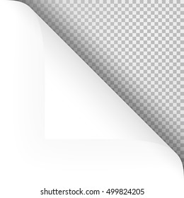 upper right paper corner with transparency showing shadow