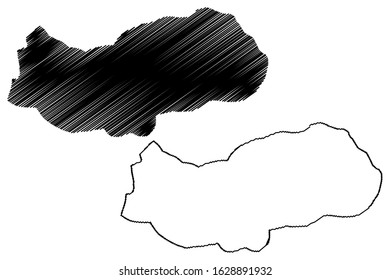 Upper River Division (Subdivisions of the Gambia, Republic of The Gambia) map vector illustration, scribble sketch Upper River Region map