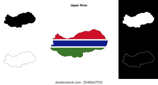 Conjunto de mapas de contorno de la región de Upper River