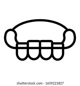 Upper row of teeth icon. Outline upper row of teeth vector icon for web design isolated on white background