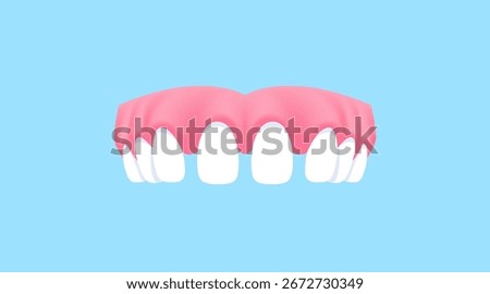 Upper teeth (Diastema V.2) illustration vector design. Dental care concept.