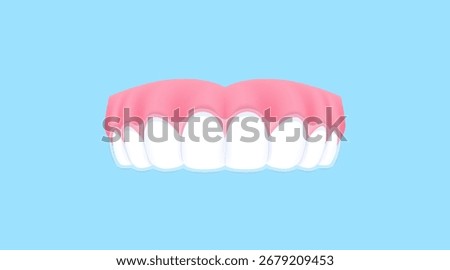 Upper teeth (Essix retainer) illustration vector design. Dental care concept.