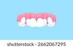 Upper teeth (Impacted Canines) illustration vector design. Dental care concept.