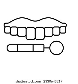 Ícono de vector de contorno de dientes superiores que puede editar o modificar fácilmente


