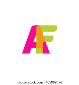 uppercase AF logo, pink green overlap transparent logo, modern lifestyle logo