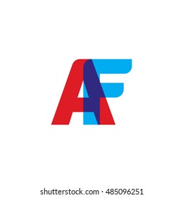 uppercase AF logo, red blue overlap transparent logo
