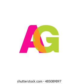uppercase AG logo, pink green overlap transparent logo, modern lifestyle logo