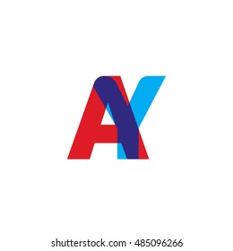 uppercase AY logo, red blue overlap transparent logo