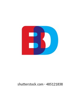 uppercase BD logo, red blue overlap transparent logo