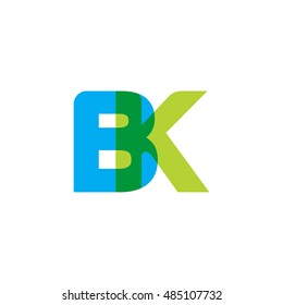 uppercase BK logo, blue green overlap transparent logo