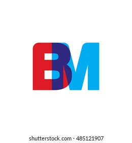 uppercase BM logo, red blue overlap transparent logo