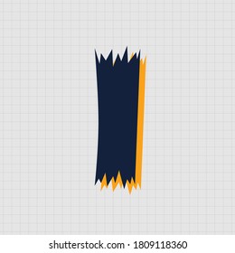 Uppercase of brush letter I. Vector illustration