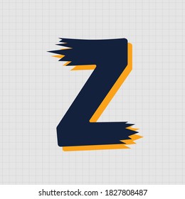 Uppercase of brush letter Z. Vector illustration
