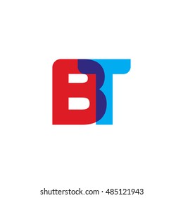 uppercase BT logo, red blue overlap transparent logo