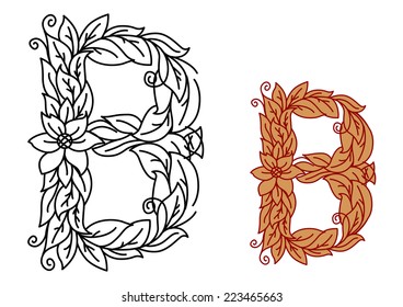 Uppercase Capital Alphabet Letter B Floral Stock Vector (Royalty Free ...