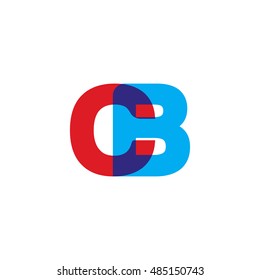 uppercase CB logo, red blue overlap transparent logo