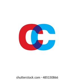 uppercase CC logo, red blue overlap transparent logo