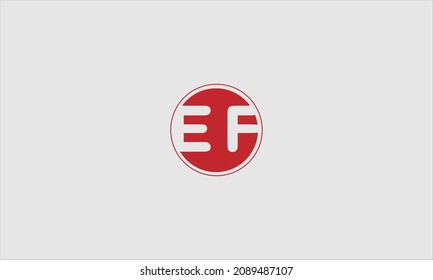 Uppercase circle banner letter EF logo Vector Illustration