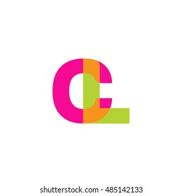 uppercase CL logo, pink green overlap transparent logo, modern lifestyle logo
