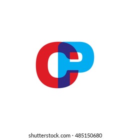 uppercase CP logo, red blue overlap transparent logo